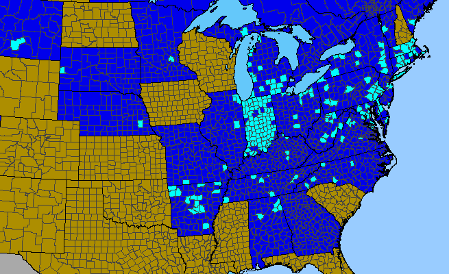The range of Lunaria annua